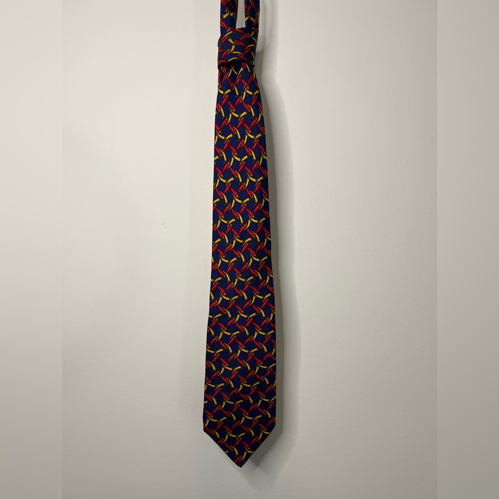 Lands’ End Chile Pepper Neck Tie 100% Silk